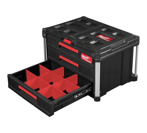 Ящик Milwaukee PACKOUT с 3-мя выдвижными отсеками Ящик Milwaukee PACKOUT с 3-мя выдвижными отсеками