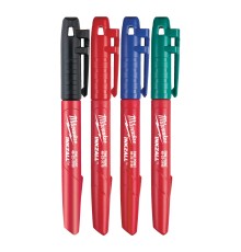 Маркеры Milwaukee цветные тонкие INKZALL для стройплощадки, набор 4шт