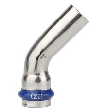 Угольник VARMEGA 45гр. однораструбный Inox Press 35x35a Угольник VARMEGA 45гр. однораструбный Inox Press 35x35a