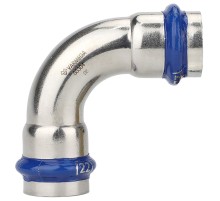 Угольник VARMEGA 90гр. двухраструбный Inox Press 35x35 Угольник VARMEGA 90гр. двухраструбный Inox Press 35x35