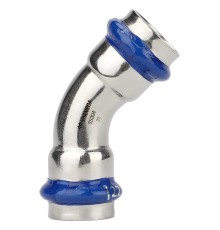 Угольник VARMEGA 45гр. двухраструбный Inox Press 18x18 Угольник VARMEGA 45гр. двухраструбный Inox Press 18x18