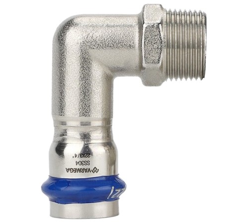 Угольник VARMEGA раструбный Inox Press НР 35x1" Угольник VARMEGA раструбный Inox Press НР 35x1"