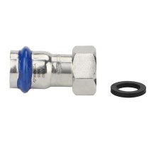 Муфта VARMEGA раструбная Inox Press с накидной гайкой 15x1/2"