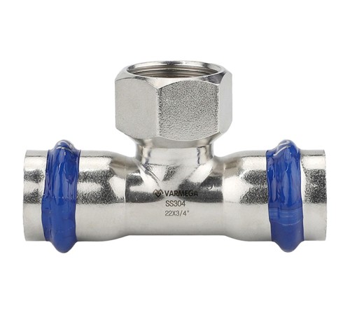 Тройник VARMEGA раструбный Inox Press ВР 18x3/4"x18