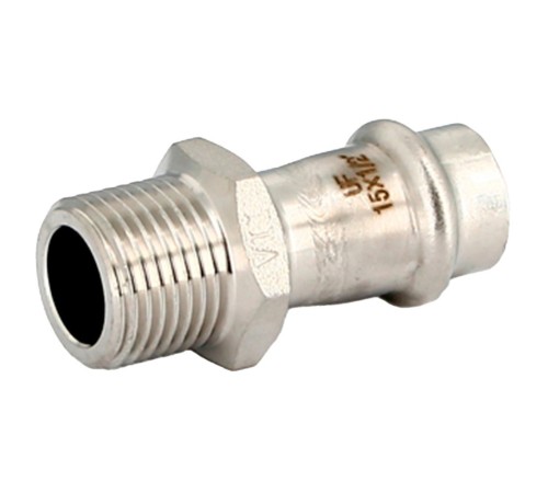 Муфта Uni-Fitt пресс 28х3/4" нар. р., нерж. ст. Муфта Uni-Fitt пресс 28х3/4" нар. р., нерж. ст.
