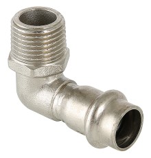 Угольник из нержавеющей стали НР 22х3/4 с наружной резьбой Valtec, (VTi.953) (уп. 5 шт) Угольник из нержавеющей стали НР 22х3/4 с наружной резьбой Valtec, (VTi.953) (уп. 5 шт)