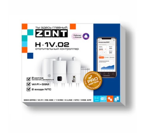 Контроллер ZONT H-1V.02 отопительный GSM / Wi-Fi