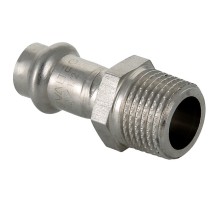Соединитель из нержавеющей стали НР 15х3/4 с наружной резьбой Valtec, (VTi.901) (уп. 5 шт)