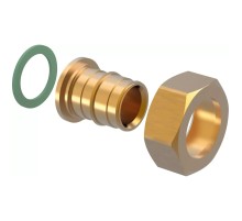 Штуцер с нак. гайкой латунь ВР 25х1" с внутренней резьбой (Uponor Q&E) уп. 40 шт (1023018) Штуцер с нак. гайкой латунь ВР 25х1" с внутренней резьбой (Uponor Q&E) уп. 40 шт (1023018)