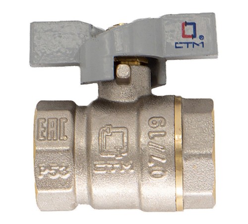 Кран шар. CTM СТАНДАРТ для воды 3/4" г/г бабочка CWFFB034