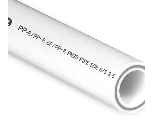 Труба бел. PP-R армированная РТП D 75х12,5 PN25 (стекловолокно), 4 м.(12м/3шт)