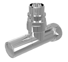 Вентиль угловой Royal Thermo с колпачком, гайкой и наружной резьбой 3/4" х 1/2" гайка - штуцер, пара для полот.