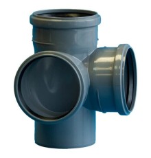 Крестовина Политэк Пайп двухплоскостная 110х110х110/87,5гр. ВК (20)