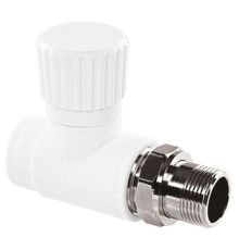 Вентиль TEBO бел. PP-R для радиаторов прямой 1v 20х1/2" (10/60), арт. 030060401