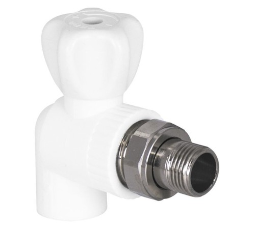 Кран шаровой TEBO бел. PP-R для радиатора 20х1/2" угловой (10/60), арт. 030060211