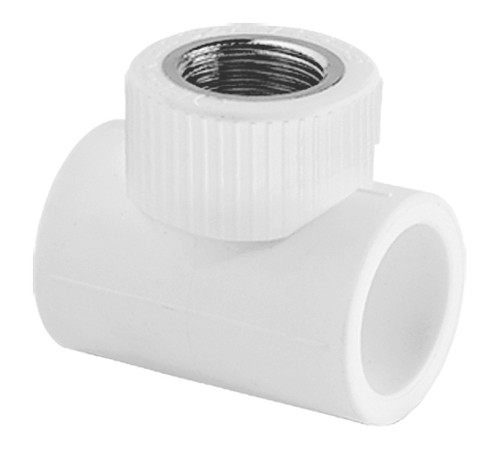 Тройник TEBO бел. PP-R комб. 25х3/4" ВР (10/80), арт. 030040306