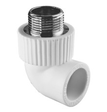 Угольник TEBO бел. PP-R комб. 20х3/4" НР (20/120), арт. 030030604