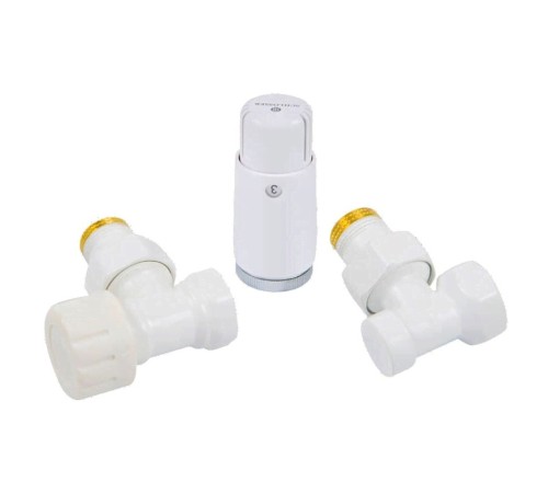Комплект подключения угловой STANDARD MINI 1/2" (белый) с термоголовкой MINI DIAMANT М30х1,5