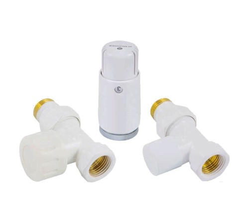 Комплект подключения SCHLOSSER STANDARD MINI 1/2" прямой, белый, с термоголовкой MINI М30х1,5