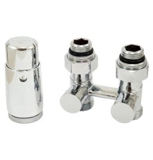 Комплект узла нижнего подкл SCHLOSSER прямой STANDARD 3/4" (хром) с термоголовкой М30х1,5, ниппеля 1/2"Х3/4"