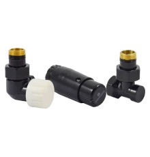 Комплект трехосевой SCHLOSSER STANDARD MINI 1/2" левый, Ral 9005, с термоголовкой MINI M30x1,5