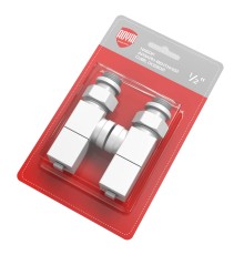 Набор дизайн-вентилей Royal Thermo CUBE, осевой (белый) 1/2"