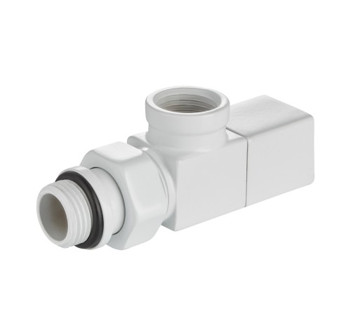 Набор дизайн-вентилей Royal Thermo CUBE, осевой (белый) 1/2"