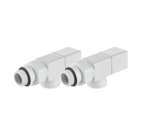 Набор дизайн-вентилей Royal Thermo CUBE, осевой (белый) 1/2"