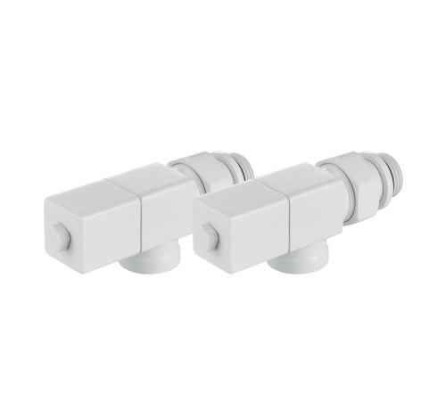 Набор дизайн-вентилей Royal Thermo CUBE, осевой (белый) 1/2"