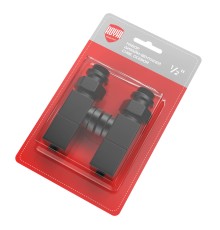 Набор дизайн-вентилей Royal Thermo CUBE, осевой (черный) 1/2"