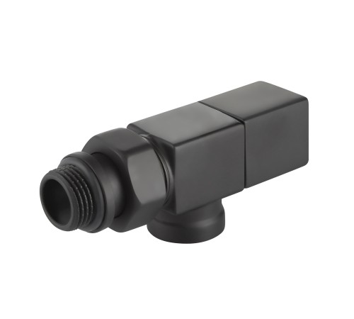 Набор дизайн-вентилей Royal Thermo CUBE, осевой (черный) 1/2"