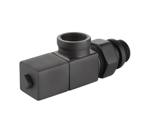 Набор дизайн-вентилей Royal Thermo CUBE, осевой (черный) 1/2"