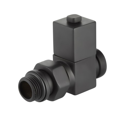 Набор дизайн-вентилей Royal Thermo CUBE, прямой (черный) 1/2"