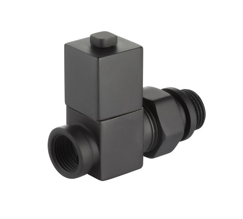 Набор дизайн-вентилей Royal Thermo CUBE, прямой (черный) 1/2"
