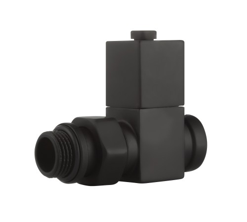 Набор дизайн-вентилей Royal Thermo CUBE, прямой (черный) 1/2"