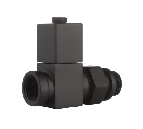 Набор дизайн-вентилей Royal Thermo CUBE, прямой (черный) 1/2"