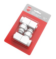 Набор дизайн-вентилей Royal Thermo CUBE, угловой (белый) 1/2"