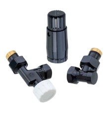 Комплект подключения SCHLOSSER STANDARD MINI 1/2" осевой, Ral 9005, с термоголовкой MINI М30х1,5