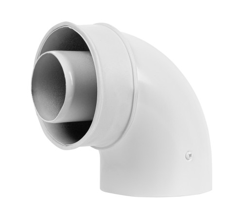 Отвод коаксиальный промежуточный Royal Thermo 60/100, 90 гр. M/M, подкл. через хомут