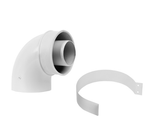 Отвод коаксиальный промежуточный Royal Thermo 60/100, 90 гр. M/M, подкл. через хомут