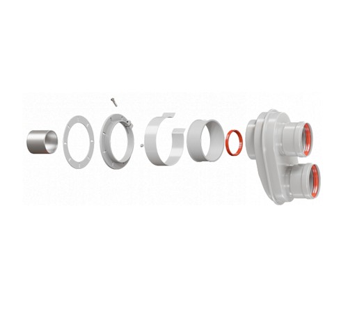 Адаптер моноблочный Royal Thermo 60/100 для перехода на двухтрубную систему 80/80 (универсальный)