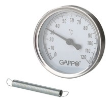 Термометр Gappo биметаллический накладной с пружиной 1"-2" x 0-120C