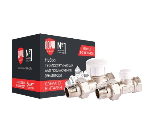 Набор термостатический Royal Thermo для радиатора прямой 1/2" М30х1,5