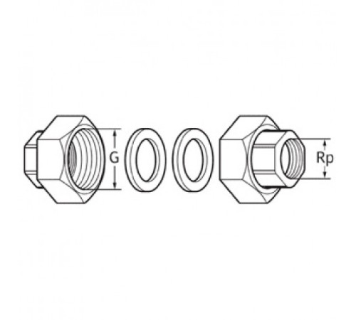 Комплект гаек для насоса WILO R11/2"-R1"GT (3XPART)+BOX-CHR