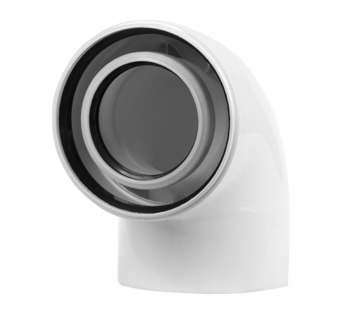Отвод коаксиальный Royal Thermo 80/125, 90 гр. M/F для конденсационных котлов