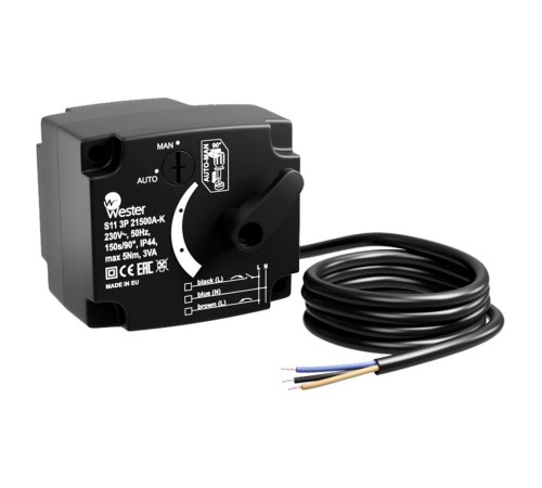 Привод Wester S11 3P 21500A-K 230 VAC 50 Hz 150s/90гр 3-точ. SPDT 5 Nm
