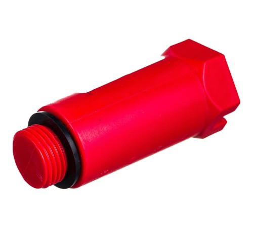 Заглушка Uni-Fitt монтажная Н 1/2" с прокладкой (красная)