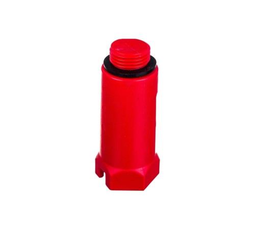 Заглушка Uni-Fitt монтажная Н 1/2" с прокладкой (красная)