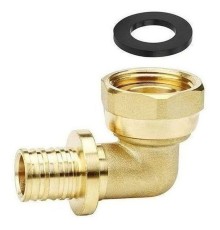 Угол VARMEGA Slide-fit 90 гр., ВР, 20x1", с накидн. гайкой, аксиальный, латунь, VM51915