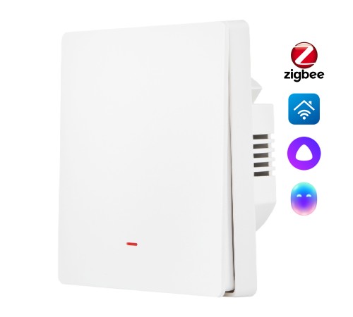 Выключатель HOMMYN настенный zigbee 1 клавиша (без нейтрали) SWZBNN01W